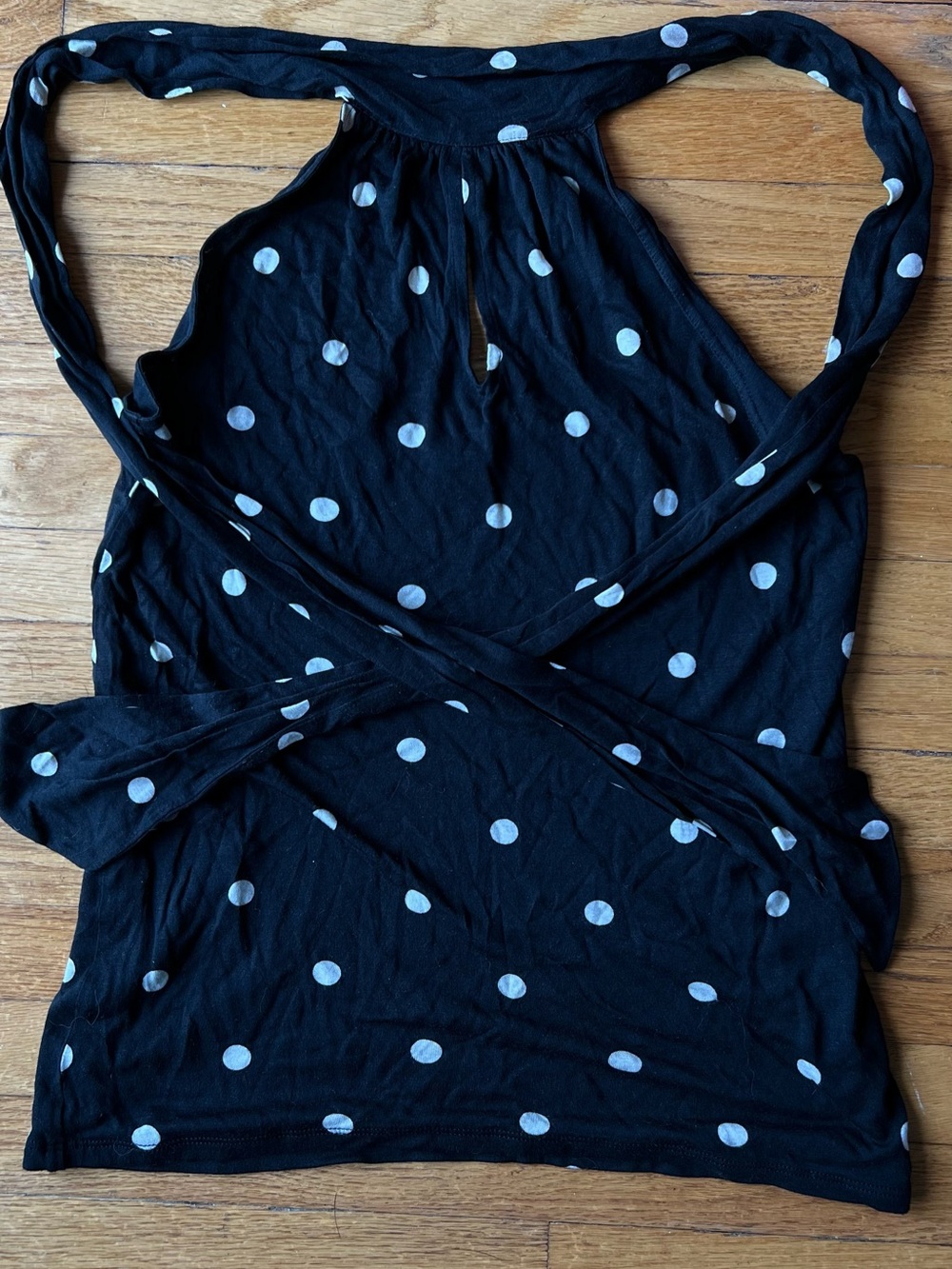 Club Monaco Black Polka Dot Halter Camisole